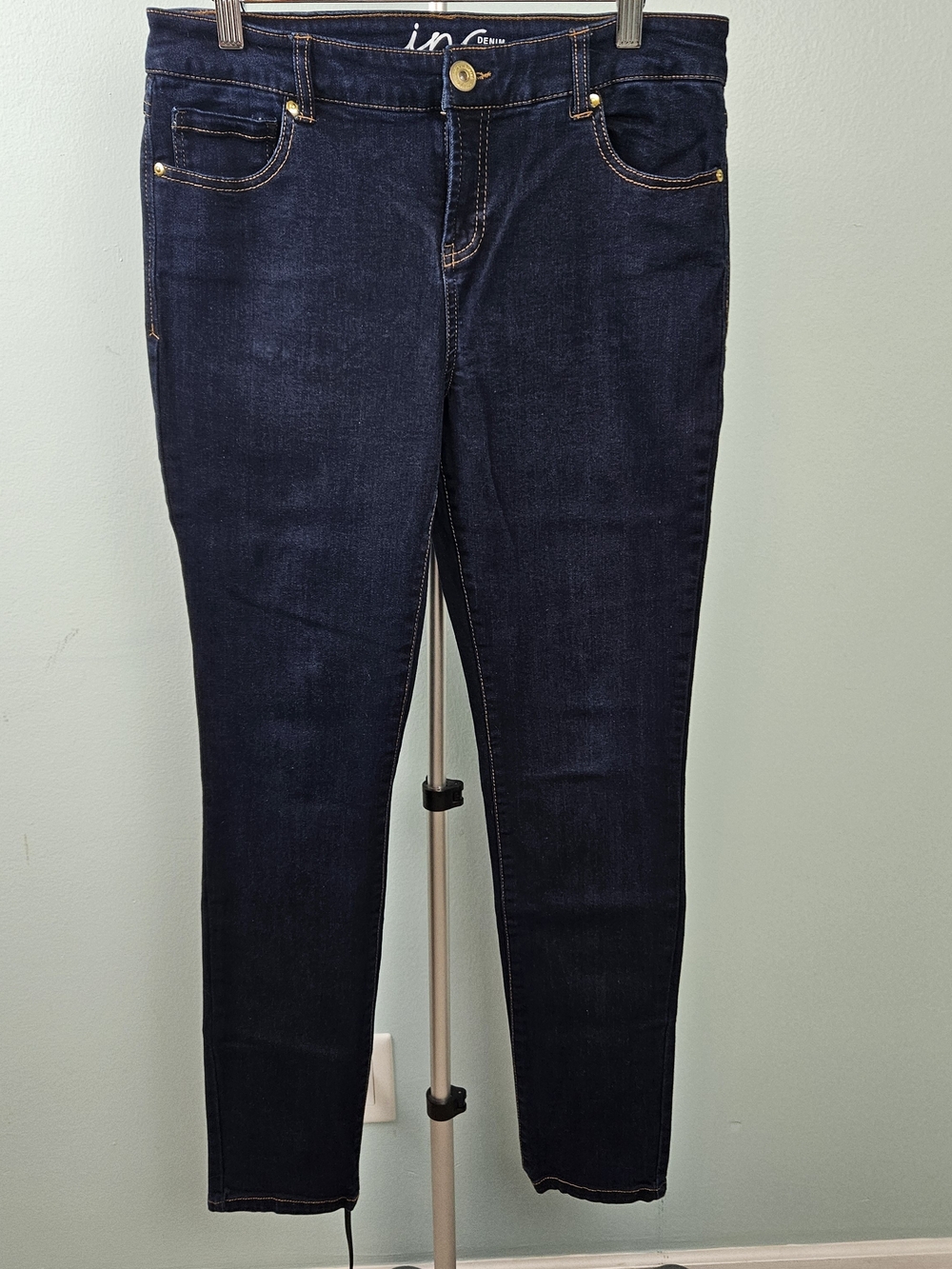 INC International Concepts Dark Indigo Skinny Jeans
